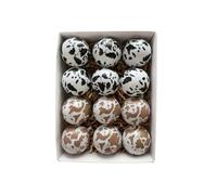 12 Pcs Cow Print Christmas Ball Ornaments 2.36 Inch Western Cow Christmas Tree Decoration Rustic Country Cowhide Printed Xmas Tree Hanging Ornament for Home Fireplace Holiday Party Decor