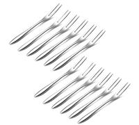 12 PCS Crab Stainless Steel Forks,Small Cocktail Salad Dessert Forks 3 Prong Tasting Appetizer Fork Oyster Fork Portable Stainless Steel Dinnerware for Tasting Crab Escargot Party Travel 5 Inch Silver
