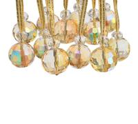 12 Pcs Crystal Glass Christmas Balls Ornaments, 0.87" Mini Prism Ball Christmas Tree Decorations, Hanging Crystal Ornament Clearance for Xmas Wedding Party Home Decor (Sparkly Gold)