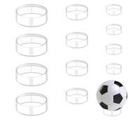 12 Pcs Crystal Sphere Stand Holder Clear Ball Acrylic Display Stand Rings Round Baseball Plastic Sphere Holder for Baseball Tennis Ball Golf Balls(Large, Medium, Small)