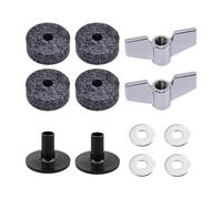12 Pcs Cymbal Replacement Accessories Drum Cymbal Felts Pads for Cymbal Drum Set Black