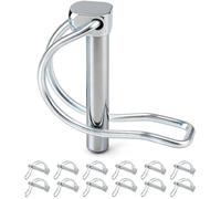 12 PCS D-Shaped Trailer Coupler Pins 6 x 50 mm Shaft Locking Pin | Carbon Steel, Shaft Locking Pin with Snap Clip, for Mechanics Trailers Tent Poles and Fitness Equipment