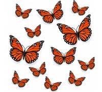 12 Pcs Day of The Dead Decorations 3D Monarch Butterfly Halloween Party DIY | Vibrant 3D Monarch Butterfly DIY Decorations Photo Backdrops, Natural Touch To Walls, Bedrooms, Classrooms, And Party Spaces