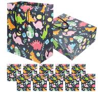 12 Pcs Dinosaur Paper Gift Bags for Birthday Treat Parties