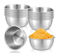 12 Pcs Dipping Bowls Set 304 Stainless Steel Mini Sauce Dishes 55ml Reusable Round Condiment Sauce Cups, Seasoning Dishes Dip Bowls Multipurpose Serving Bowl for Snacks Sushi Appetizer Fruit