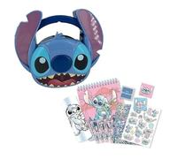 12 Pcs Disney Stitch 3D Stationery Set for Kids - Fun Art & Colouring Briefcase with Notebook, Crayons, Stickers & Activity Pages - Xmas Art Supplies Travel Toy & Christmas Gifts for Ages 3+