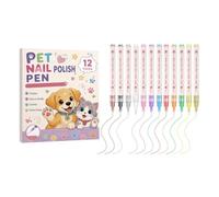 12 Pcs Dog Nail Coloring Pens Quick Dry Marker Pen | Pet Manicure Pen for Salon Home Doodle Drawing Manicure Painting Nails