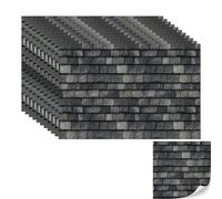 12 Pcs Dolls House Wallpaper Set, Black Brick Self Adhesive Wallpaper, Waterproof Wall Paper, Dolls House Accessories, Realistic Wall Stickers for Dollhouse Decorations & Handmade Models (21x30 Cm)