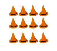 12 PCS Dolls Mini Witch Hats, Dollhouse Halloween Decorations,Tiny Ghosts Witch Hat Set, Plastic Safe Halloween Miniature Ornaments for Garden Fairy Decor