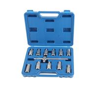 12 Pcs Drain Plug Key Socket Set, Steel Oil Sump Spanner Wrench for Engine Gear Box Axle Drain Plugs, Includes T - Bar with 3/8in Drive and Hex/Drain Plug Sockets