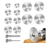 12 Pcs Drill Saw Blades for Dremel Rotary Tool Rotary Tool Cutting Discs for Stone and Glass Cutting High-Speed Steel Saw Blades with Mandrel for Use with Dremel Rotary Tools with 3.2mm 6mm Rod