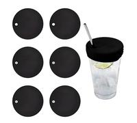 12 pcs Drink Cover Scrunchies, Reusable Cup Drink Covers for Alcohol Protection with Straw Hole Anti Drug Spike Drink Protection Bottle Cap for Girls Women Bar Club Party