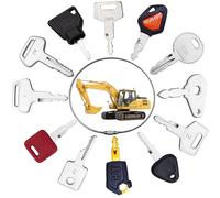 12 Pcs Dumper Keys, Ignition starter Key Set, Construction Universal Ignition Starter Switch Spare Key Set for Agricultural and Excavator Machinery Dump Truck Digger Tractor Bulldozers Excavator Doze