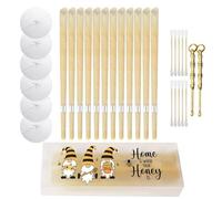 12 Pcs Ear Candles, Ear Candle Set with Natural Organic Beeswax for Blocked Ears, Ear Wax Candles Removal Kit with Drip Protectors Disks,Ear Pick, Cotton Swab, Earwax Removal Candling for Ear Cleaning