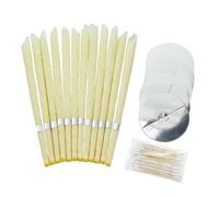 12 Pcs Ear Candles, Ear Wax Candles Kit, Organic Natural Beewax Non-Toxic Hollow Cone Candles with Safety Protective Discs and Cotton Swap for Relaxing Soothing, Awakening and Balancing