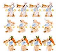 12 Pcs Easter Napkin Ring Bunny Metal Gold Napkin Holder Rings Rabbit Ornament Holders for Easter Party Decoration Spring Dining Table Settings Decor Wedding Table Decor