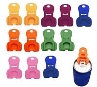 12 PCS Easy Tab Opener and Drink Protector, Ring Pull Can Opener Aid Can Openers Colorful Soda Drink Can Openers and Cover Multi Purpose Bottle Pull Tab Tool for Coke Drinks Soda BBQ, Beach