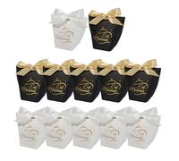 12 Pcs Eid Mubarak Gift Bags for Ramadan, Candy Small Gift Boxes with Ribbon, Gifts Boxs for Halal Chocolate, Dates Sweet Dessert - Muslim Gifts Bags, Ramadan Eid Party Decoration