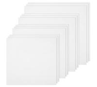 12 Pcs Embroidery Fabric Square Cross Stitch Fabric White Pre-Cut Cotton Fabrics Natural 4 Sizes Aida Cotton Material for Craft Garment Handmade Needlework DIY Handicrafts (15 to 30cm)