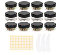 12 Pcs Empty Sample Pots 5g/5ml with Lids - Cosmetic Travel Containers for Cream, Eye Shadow, Lip Balm and Various Products
