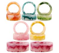 12 Pcs Epoxy Resin Napkin Rings Set - Decorative Pastel Table Holders, 1.5" Dia, Art Deco Style - Ideal for Weddings, Dinner, Parties, Home, Dining, Gifting, Indoor & Outdoor (Multi) - CLEENTABLE