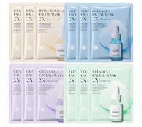 12 Pcs Essence Hydrating Sheet Face Mask Set, Skincare for Moisturizing,Brightening, Firm & Hydrating, Face Mask Gift Set for All Skin Types