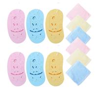 12 PCS Exfoliating Bath Sponges Set, Flannels Face Cloths, Dead Skin Remover, for Deep Cleansing Scrub, Bath Sponges for Adults for Gentle and Glowing Skin, Ideal for Daily Skincare Routine