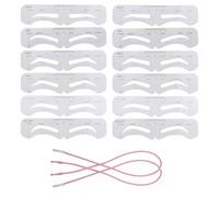 12 Pcs Eyebrow Stencil - Reusable Eyebrow Shaper Kit with Elastic Band - Eyebrow Template for Beginners & Professionals - DIY Eyebrow Makeup Tool for Women Makeup