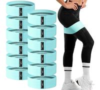 12 Pcs Fabric Resistance Bands for Working Out Booty Workout Stretch Exercise Bands Non Slip for Legs Squat Resistance Loop for Women Men Starter Butt Hip Thigh Fitness