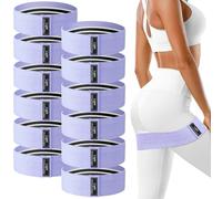 12 Pcs Fabric Resistance Bands for Working Out Non-Slip Booty Exercise Loop Bands for Women Men Glutes Hip Thigh Butt Yoga Pilates Fitness Gym, Light Medium Heavy(Lilac,Light Resistance)