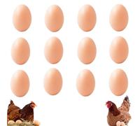 12 Pcs Fake Eggs, Artificial Plastic Eggs for Kids, Easter Eggs for Kids, Rubber Egg for Crafts Arts Imitation Dummy Eggs, Helps Encourage Laying or Prevent Eating Eggs, Craft and Home Decoration