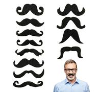 12 Pcs Fake Moustache, Self Adhesive Novelty Mustache Fancy Dress Stick On Mexican False Moustaches,for Adults Kids Masquerade Party Favor, Birthday Party,Costume Party Performance,Black Fake Beards