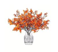 12 Pcs Fall Artificial Flowers 19.7'' Baby Breath Flowers Long Stem Silk Flowers for DIY Wedding Bouquet Table Centerpieces Flower Arrangements Home Autumn Decor,Orange