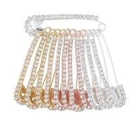 12 PCS Fancy Safety Pins, Rhinestone Gold and Sliver Safety Pins Large, Decorative Brooch Pin for Clothing, Women Crystal Brooch Pin for Clothes Hats Shawl