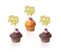 12 Pcs Fathers Day Cupcake Toppers,Glitter Blue Fathers Day Cake Toppers,Happy Dad Cake Picks Best Dad Cake Insert Topper for Happy Fathers Day Party Favor Supplies Cake Decorations