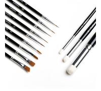 12 PCS Fine Paint Brushes and Dry Brushes Set, Model Paint Brush Miniature Paint Brushes for Paint, Acrylic, Watercolour, Miniature Figure, Art Painting Detail