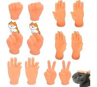 12 PCS Finger Puppets Small Mini Finger Hands Finger Puppets Funny Finger Hand Finger Props Rock Paper-Scissors Toys for Cat Dog Pets Playtime,Little Toys Human-pet Interaction