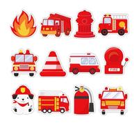 12 Pcs Firetruck Themed Self Adhesive Memo Pads 240 Sheets Cute Cartoon Fire Fighting Engine Designs Sticky Notes for School Office Supplies, Fireman Party Favors Goodies Bag Fillers