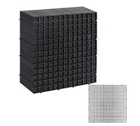 12 PCS Fish Tank Divider Egg Crate - 11.8”×11.8” Plastic Grid Panels for Aquarium Separation, Rock Support, DIY Filtration Platforms & Bottom Protection (Black)