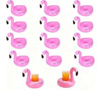 12 Pcs Flamingo Pool Float Cup Holder, Inflatable Drinks Holder, Inflatable Flamingo, Pool Inflatable, Hot Tub & Beach Water Accessory