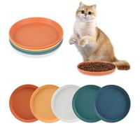 12 Pcs Flat Cat Bowls Plates, Cat Food Dishes, Kitten Bowls, Shallow Food Dish Raised Anti-slip 4.13 Inch for Pet Kittens Dog Small Animal, with 8 Cats Springs