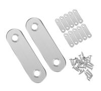 12 Pcs Flat Fixing Brackets, Flat Brackets for Wood Kit, Stainless Steel Straight Bracket for Connector for Wood Fixing, with 24 Screws