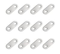 12 Pcs Flat Fixing Brackets,Flat Joining Plates,Stainless Steel Straight Brackets,Connecting Plates Perforated Metal Brace Bracket for Wood Fixing Flat Support Corner Repair Connector with 24 Screws