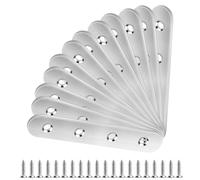 12 Pcs Flat Straight Brace Brackets, Stainless Steel Mending Plates, Fixing Support Brackets with Screw for Repairing, Fixing, Joining Furniture(97*17*2 mm)
