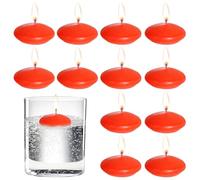 12 Pcs Floating Candles, 1.5 Inch Floating Candles Water Small Round Candle Red Candle for Wedding Christmas Table Centrepiece Christmas Table Decoration