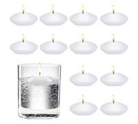 12 Pcs Floating Candles, 1.5 Inch Floating Candles Water Small Round Candle White Candle for Wedding Christmas Table Centrepiece Christmas Table Decoration