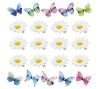 12 Pcs Flowers Hair Clips 10Pcs Colorful Butterfly Barrettes Cute Flower Snap Hair Clips Glitter Beach Wedding Hair Pins Braid Accessory for Ladies Girl Teens Women Decoration