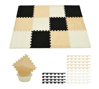 12 PCS Fluffy EVA Foam Floor Mat, 30x30cm Interlocking Carpet Tiles(Style1)