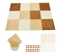 12 PCS Fluffy EVA Foam Floor Mat, 30x30cm Interlocking Carpet Tiles(Style2)