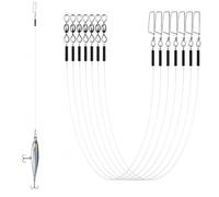 12 Pcs Fluorocarbon Fishing Leader, Pre-Tied Swivel and Snap, Clear Invisible Spinning Leader Line, Lightweight Portable Fishing Wire for Connecting Main Line, Lures and Hooks(12in-35lb)